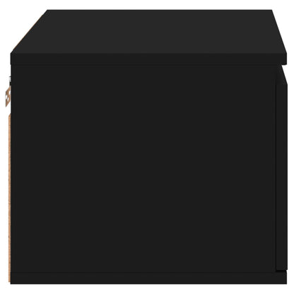 Nástěnné Noční Stolky S Led Osvětlením 2 Ks Černé