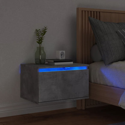 Nástěnné Noční Stolky S Led Osvětlením 2 Ks Černé