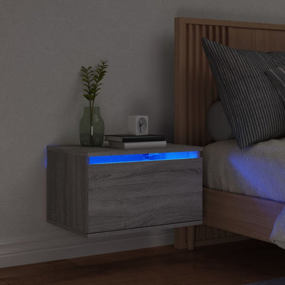 Nástěnné Noční Stolky S Led Osvětlením 2 Ks Černé