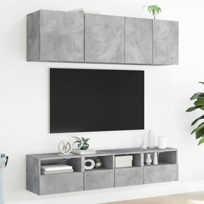Nástěnné Tv Skříňky 2 Ks Betonově Šedé 40 X 30 X 30 Cm Kompozit