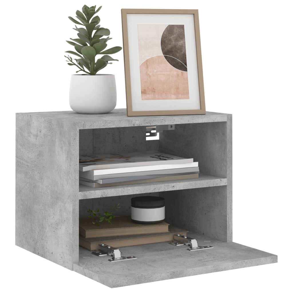 Nástěnné Tv Skříňky 2 Ks Betonově Šedé 40 X 30 X 30 Cm Kompozit