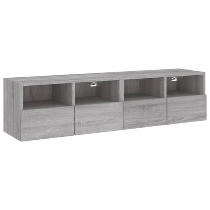 Nástěnné Tv Skříňky 2 Ks Šedé Sonoma 60 X 30 X 30 Cm Kompozit