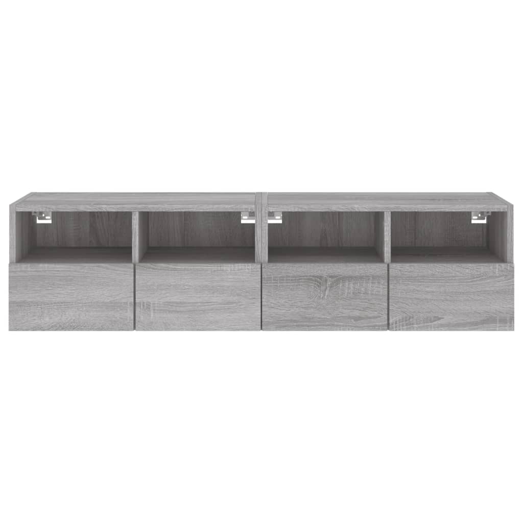 Nástěnné Tv Skříňky 2 Ks Šedé Sonoma 60 X 30 X 30 Cm Kompozit