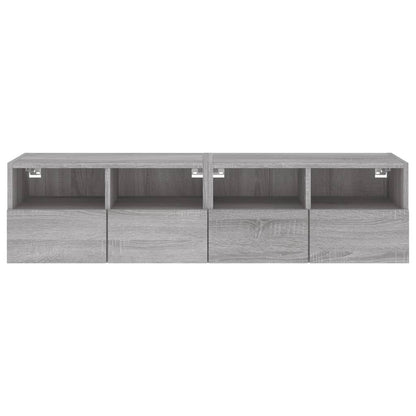 Nástěnné Tv Skříňky 2 Ks Šedé Sonoma 60 X 30 X 30 Cm Kompozit