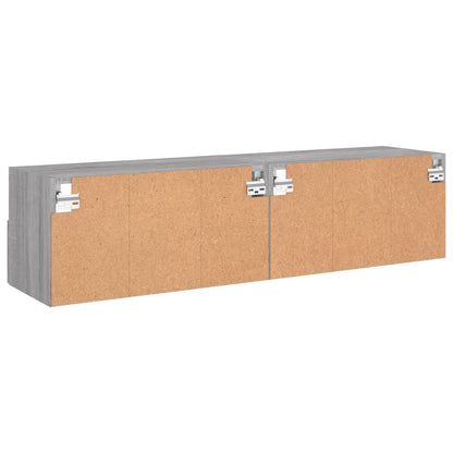 Nástěnné Tv Skříňky 2 Ks Šedé Sonoma 60 X 30 X 30 Cm Kompozit