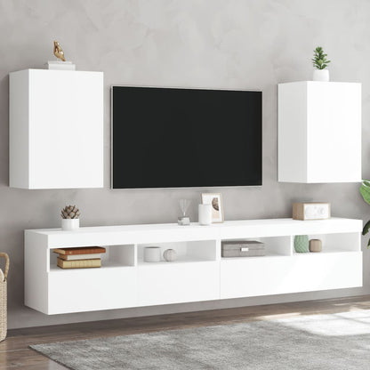 Nástěnné Tv Skříňky 2 Ks Bílé 40,5X30X Kompozitní Dřevo