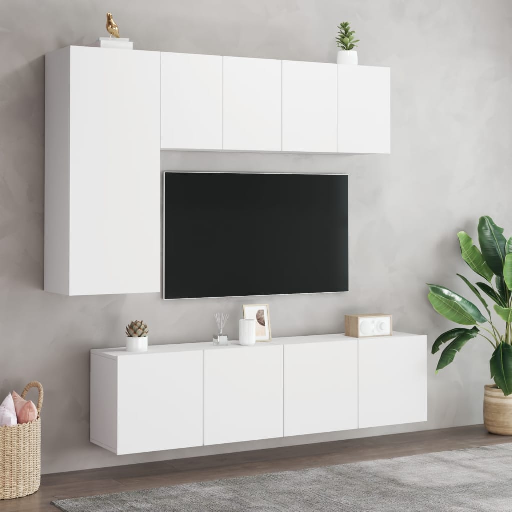 Tv Skříňky Nástěnné 2 Ks Bílé 60 X 30 X 41 Cm
