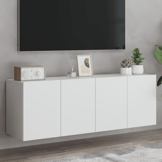 Tv Skříňky Nástěnné 2 Ks Bílé 60 X 30 X 41 Cm