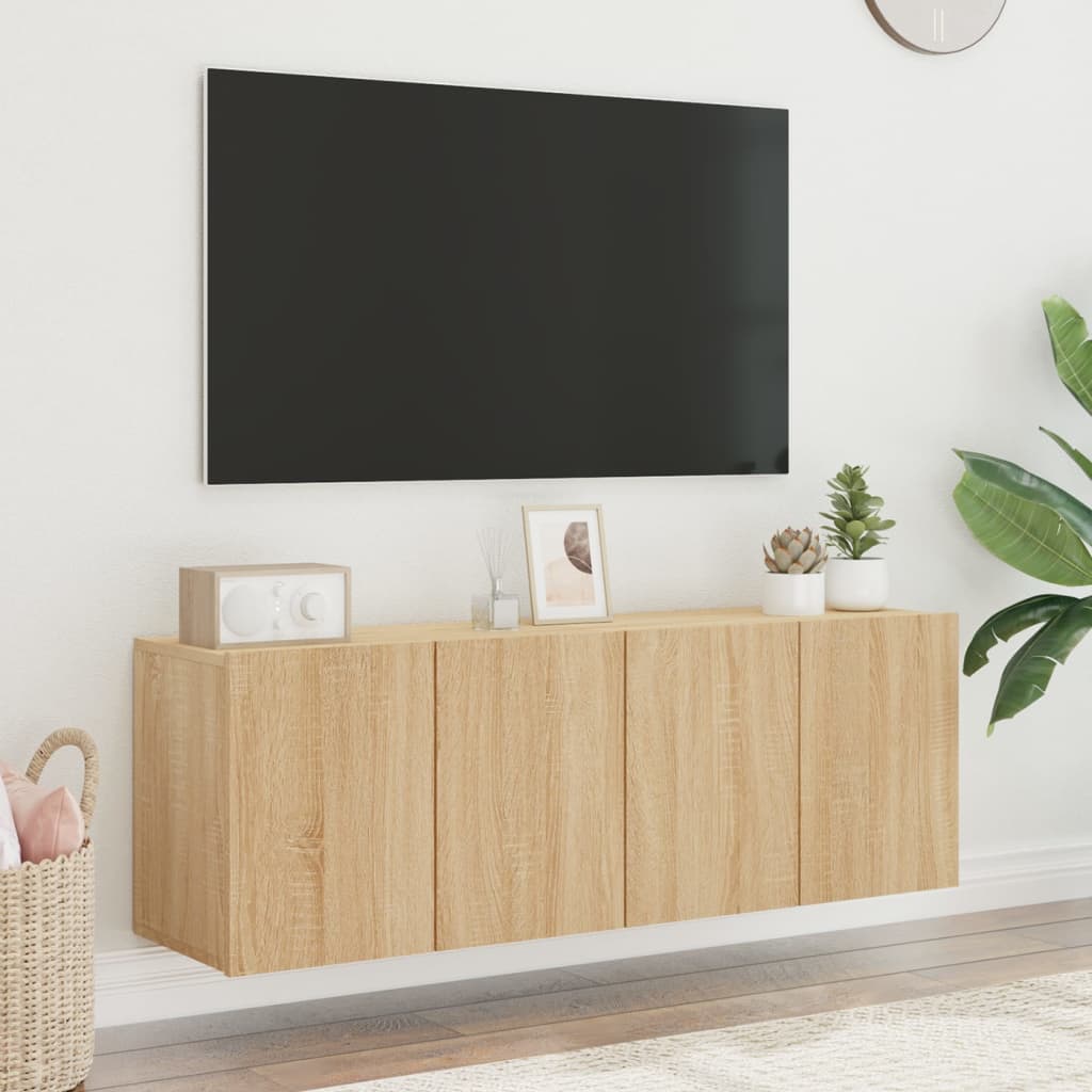 Tv Skříňky Nástěnné 2 Ks Dub Sonoma 60 X 30 X 41 Cm