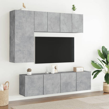 Tv Skříňky Nástěnné 2 Ks Betonově Šedé 60 X 30 X 41 Cm