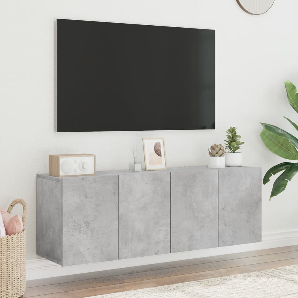 Tv Skříňky Nástěnné 2 Ks Betonově Šedé 60 X 30 X 41 Cm