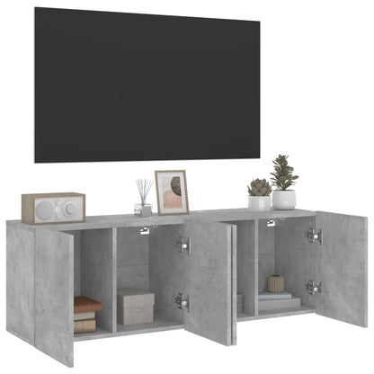 Tv Skříňky Nástěnné 2 Ks Betonově Šedé 60 X 30 X 41 Cm