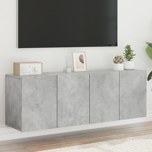 Tv Skříňky Nástěnné 2 Ks Betonově Šedé 60 X 30 X 41 Cm