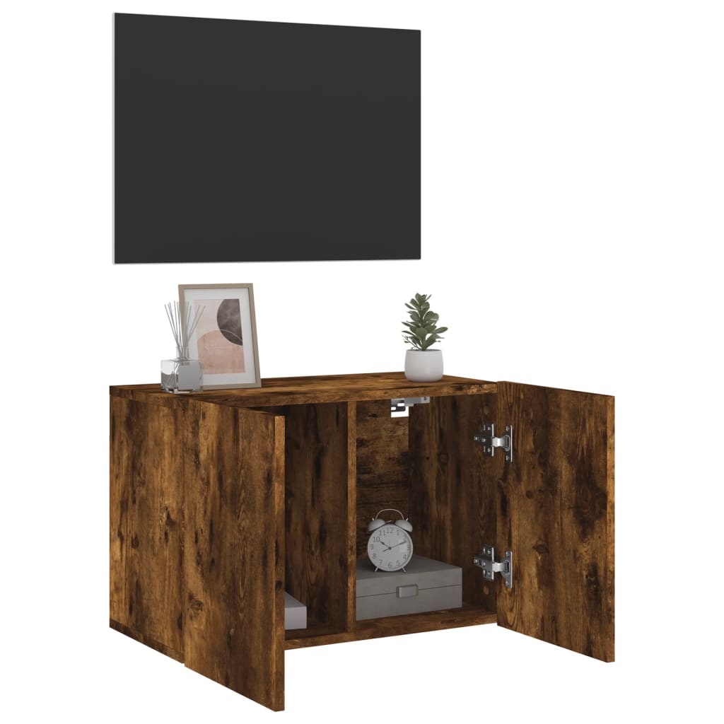 Tv Skříňka Nástěnná Kouřový Dub 60 X 30 X 41 Cm