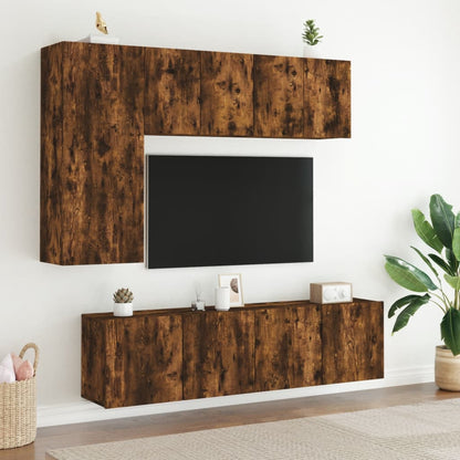 Tv Skříňka Nástěnná Kouřový Dub 60 X 30 X 41 Cm