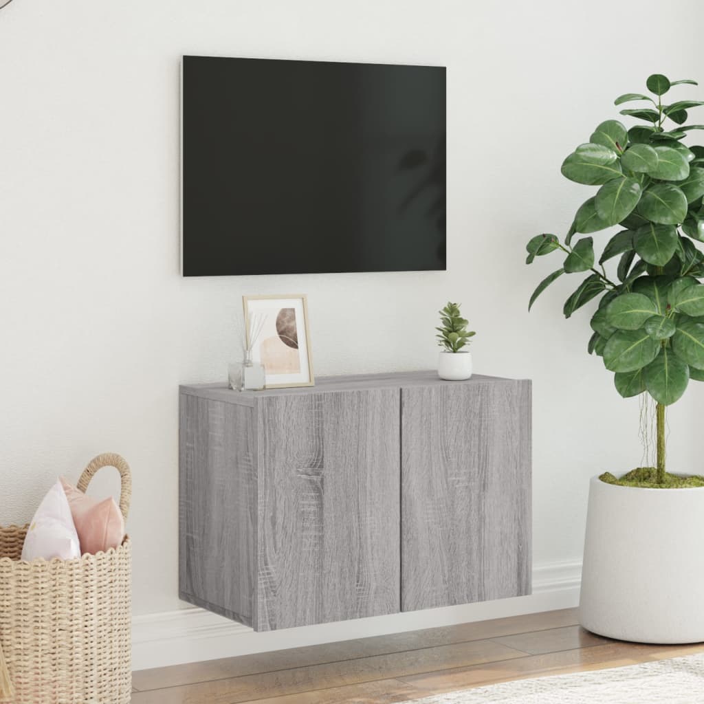 Tv Skříňka Nástěnná Šedá Sonoma 60 X 30 X 41 Cm