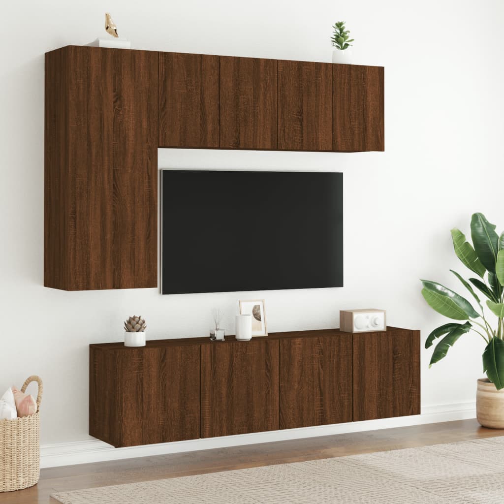 Tv Skříňka Nástěnná Hnědý Dub 60 X 30 X 41 Cm
