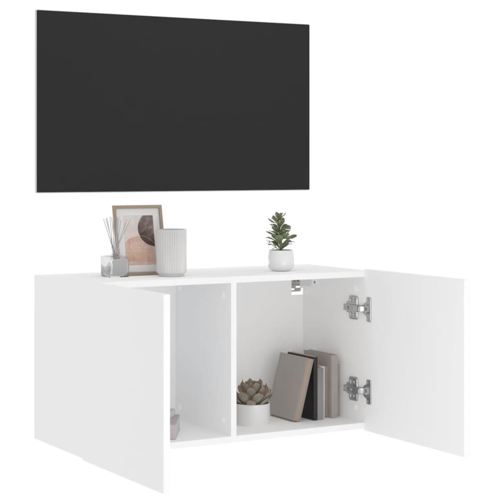 Tv Skříňka Nástěnná Bílá 80 X 30 X 41 Cm