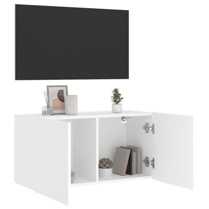 Tv Skříňka Nástěnná Bílá 80 X 30 X 41 Cm