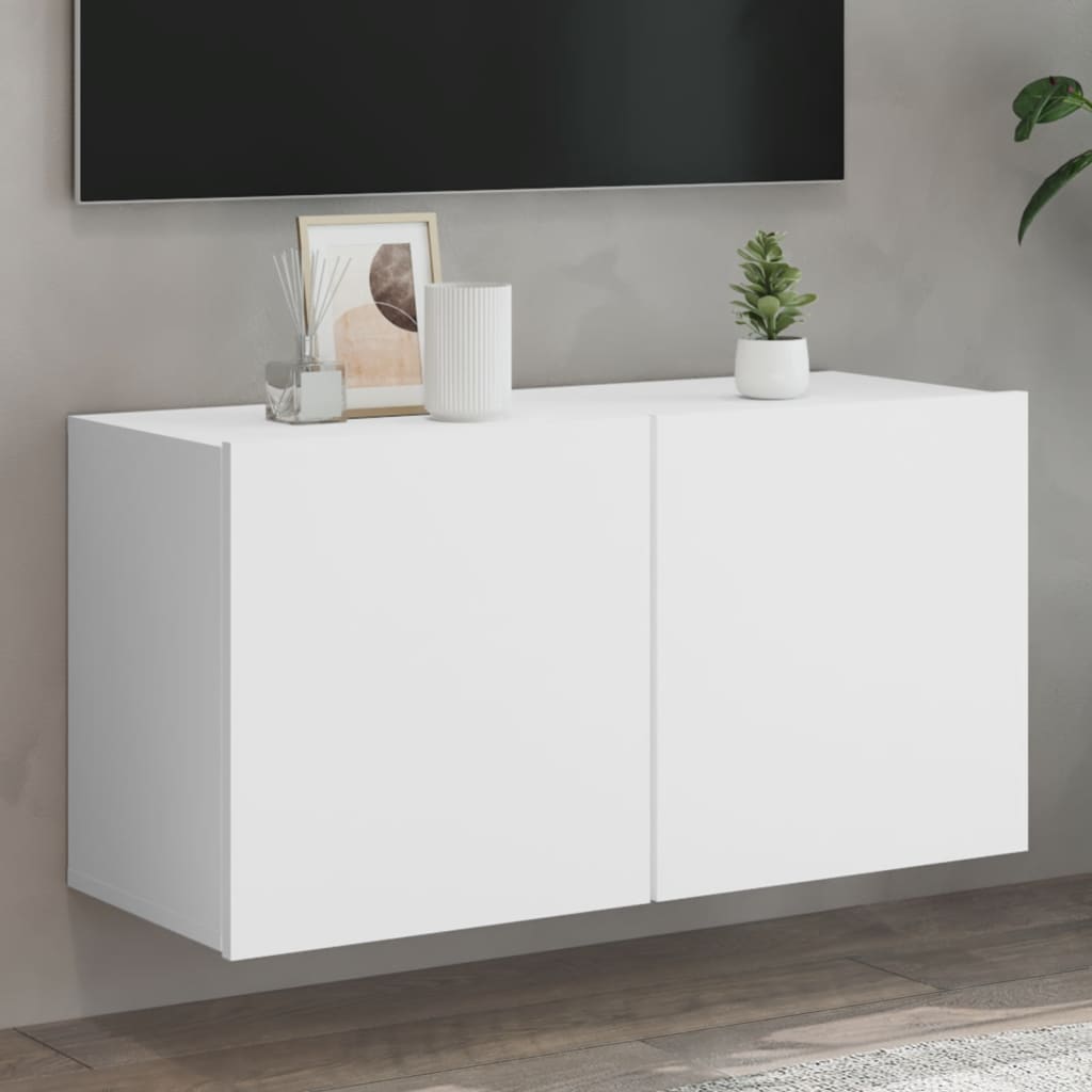 Tv Skříňka Nástěnná Bílá 80 X 30 X 41 Cm