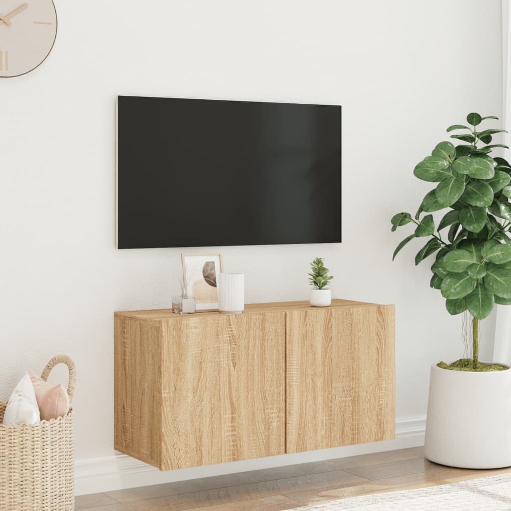 Tv Skříňka Nástěnná Dub Sonoma 80 X 30 X 41 Cm