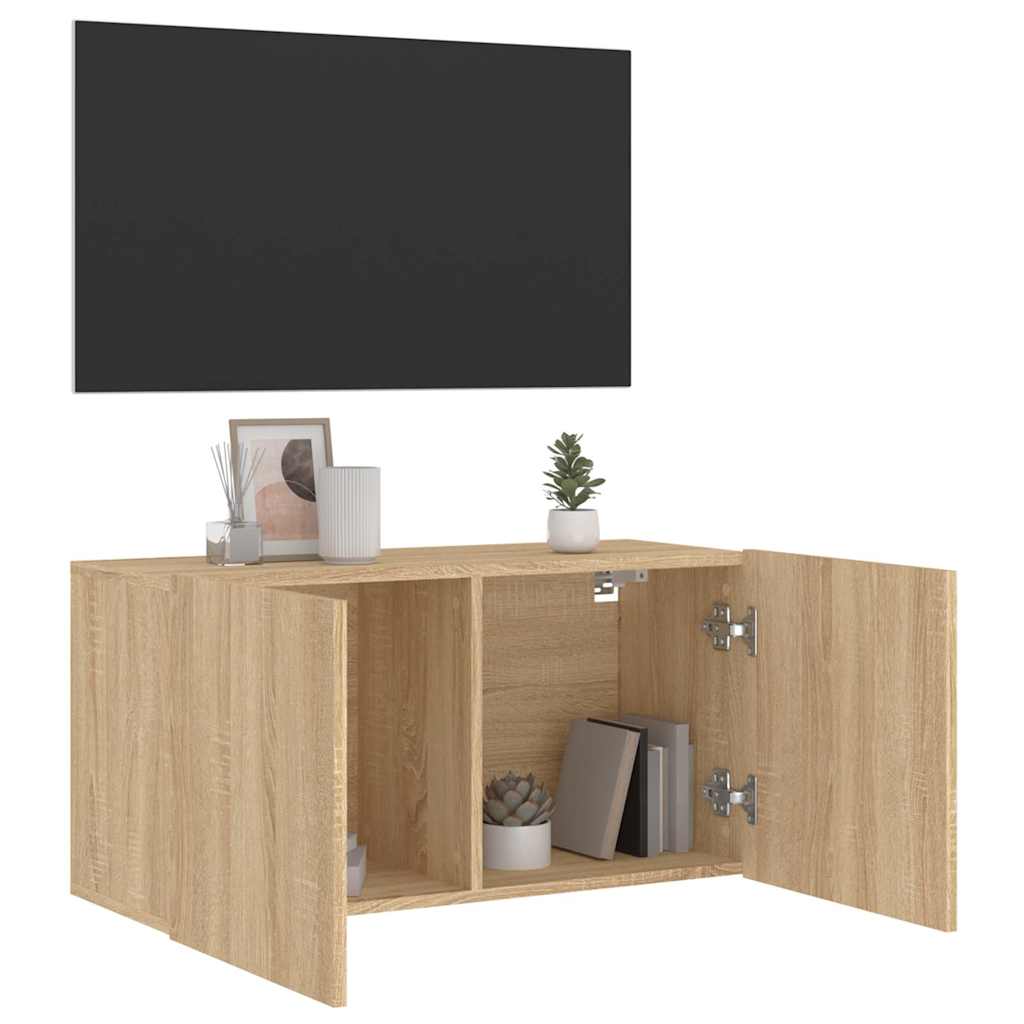 Tv Skříňka Nástěnná Dub Sonoma 80 X 30 X 41 Cm