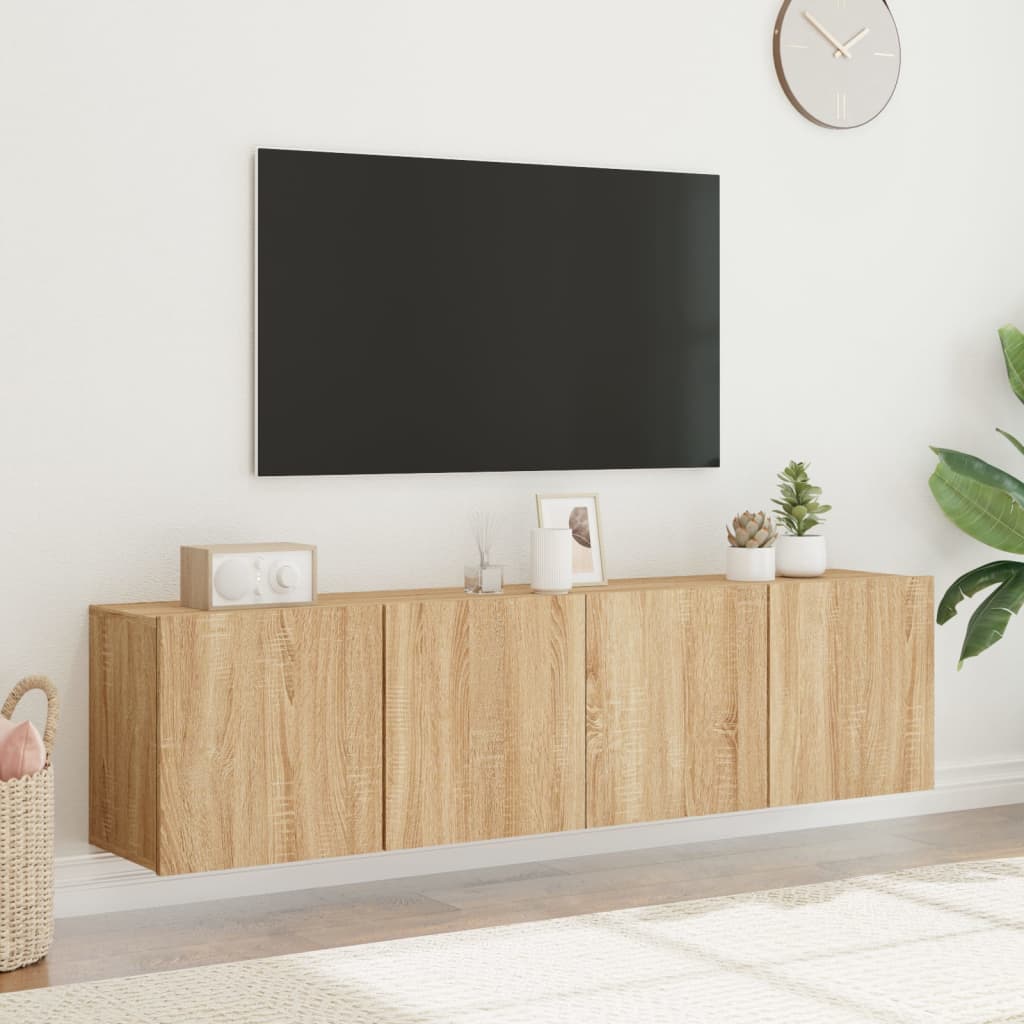 Tv Skříňky Nástěnné 2 Ks Dub Sonoma 80 X 30 X 41 Cm