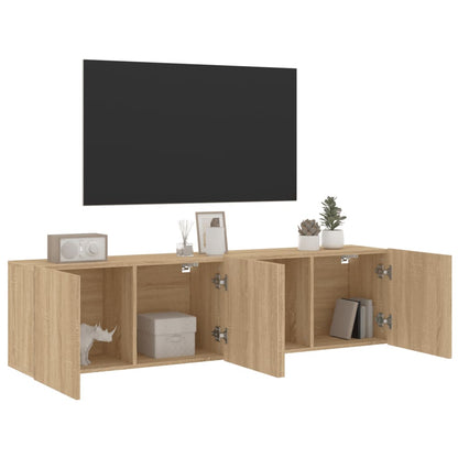 Tv Skříňky Nástěnné 2 Ks Dub Sonoma 80 X 30 X 41 Cm