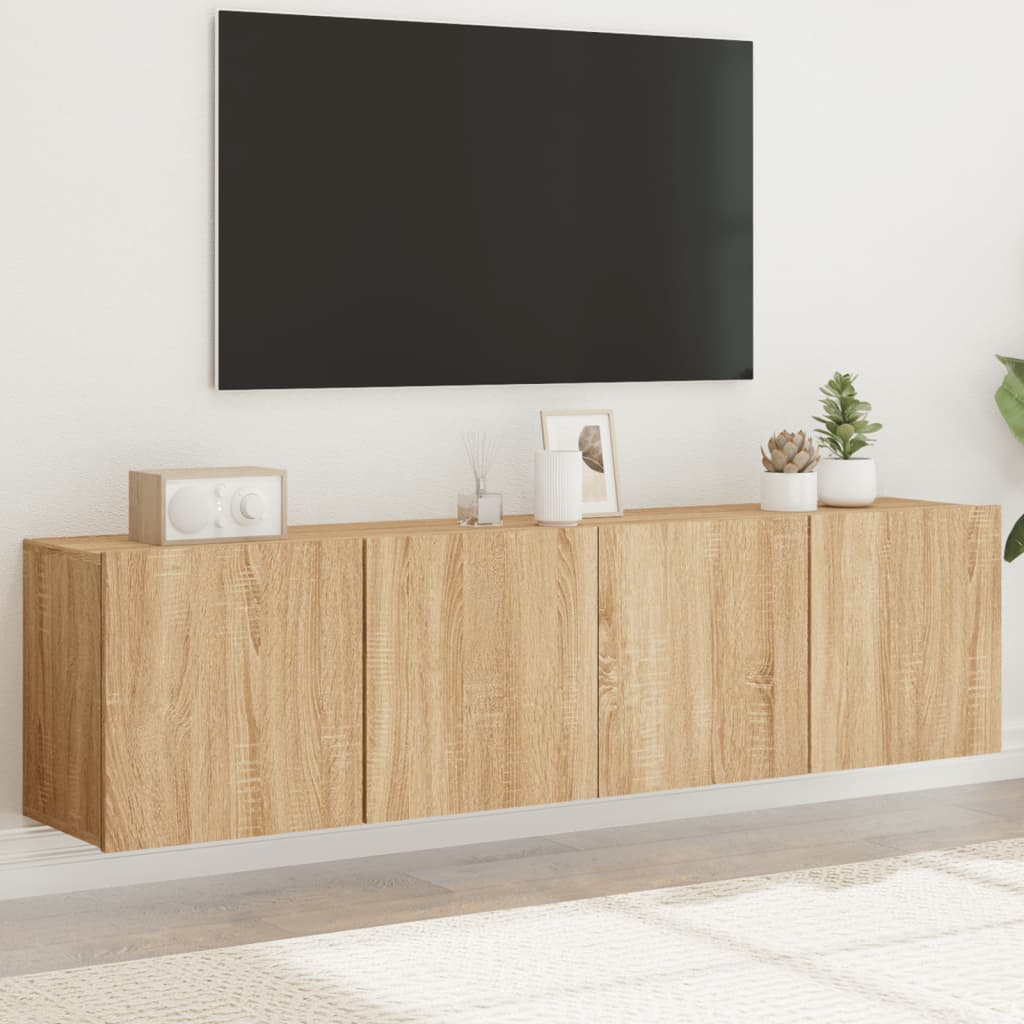 Tv Skříňky Nástěnné 2 Ks Dub Sonoma 80 X 30 X 41 Cm