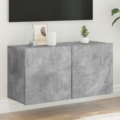 Tv Skříňka Nástěnná Betonově Šedá 80 X 30 X 41 Cm
