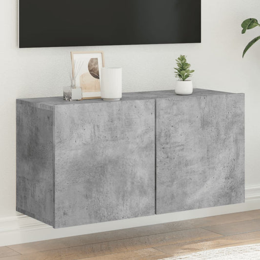 Tv Skříňka Nástěnná Betonově Šedá 80 X 30 X 41 Cm