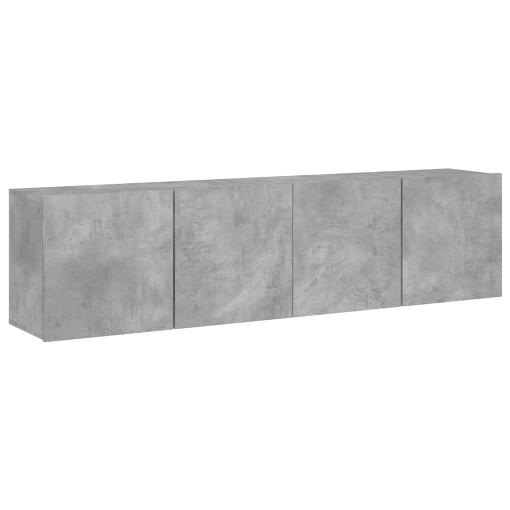 Tv Skříňky Nástěnné 2 Ks Betonově Šedé 80 X 30 X 41 Cm