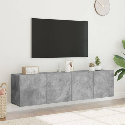 Tv Skříňky Nástěnné 2 Ks Betonově Šedé 80 X 30 X 41 Cm