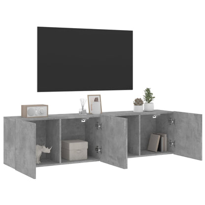 Tv Skříňky Nástěnné 2 Ks Betonově Šedé 80 X 30 X 41 Cm