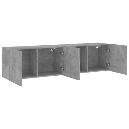 Tv Skříňky Nástěnné 2 Ks Betonově Šedé 80 X 30 X 41 Cm