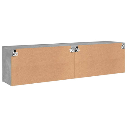 Tv Skříňky Nástěnné 2 Ks Betonově Šedé 80 X 30 X 41 Cm