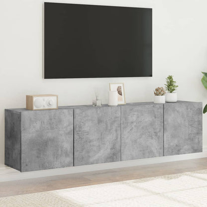Tv Skříňky Nástěnné 2 Ks Betonově Šedé 80 X 30 X 41 Cm