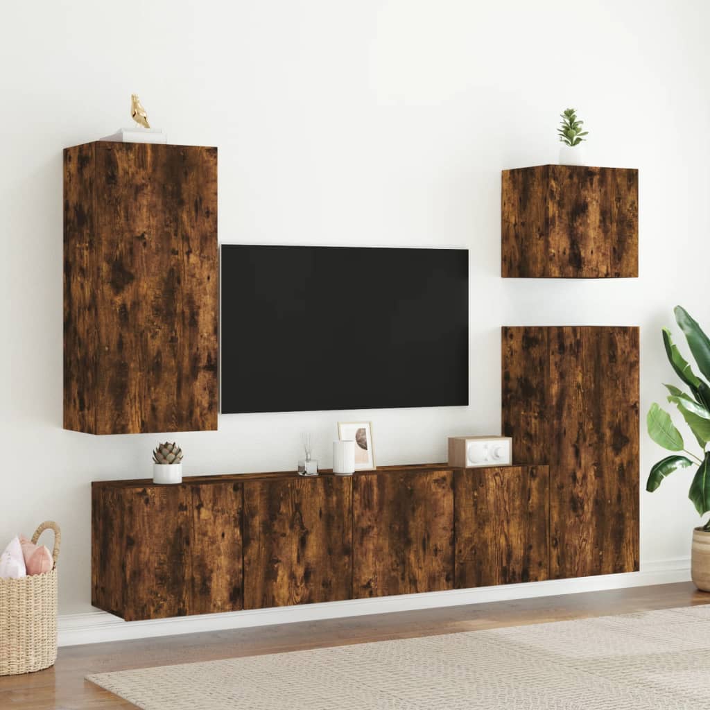 Tv Skříňka Nástěnná Kouřový Dub 80 X 30 X 41 Cm