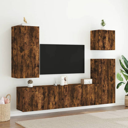 Tv Skříňka Nástěnná Kouřový Dub 80 X 30 X 41 Cm