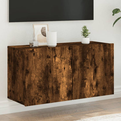 Tv Skříňka Nástěnná Kouřový Dub 80 X 30 X 41 Cm