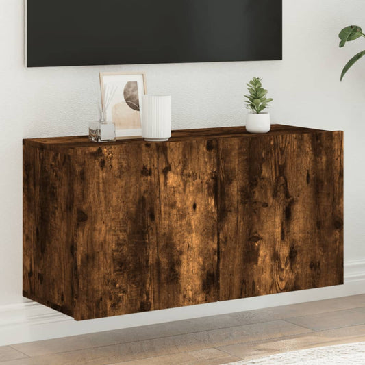 Tv Skříňka Nástěnná Kouřový Dub 80 X 30 X 41 Cm