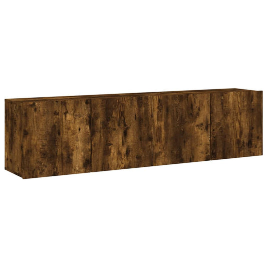 Tv Skříňky Nástěnné 2 Ks Kouřový Dub 80 X 30 X 41 Cm