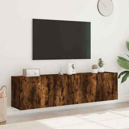 Tv Skříňky Nástěnné 2 Ks Kouřový Dub 80 X 30 X 41 Cm