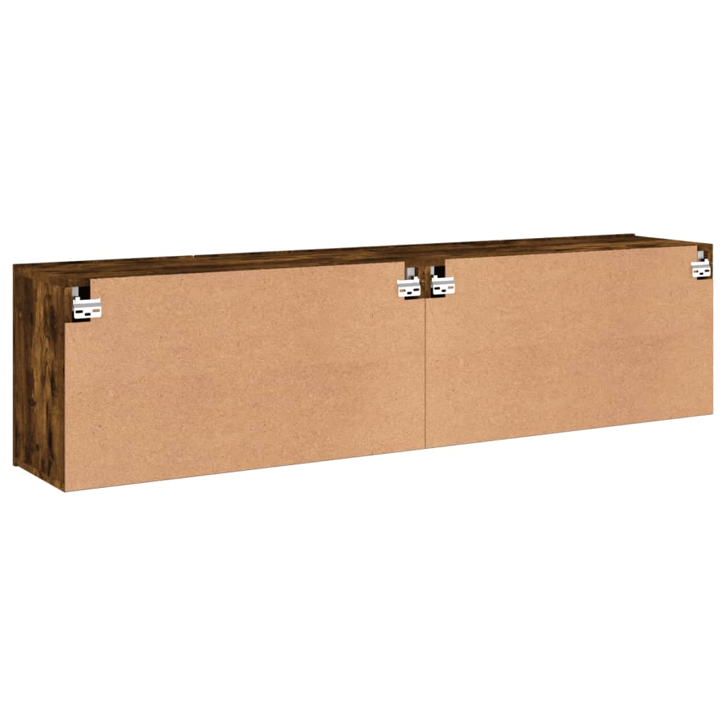 Tv Skříňky Nástěnné 2 Ks Kouřový Dub 80 X 30 X 41 Cm