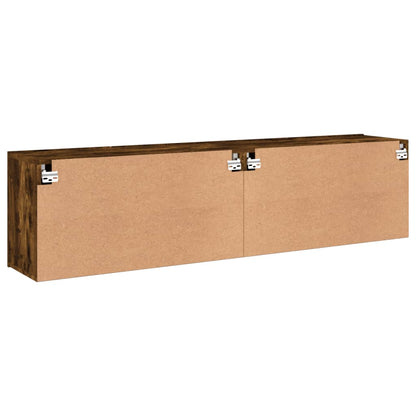 Tv Skříňky Nástěnné 2 Ks Kouřový Dub 80 X 30 X 41 Cm