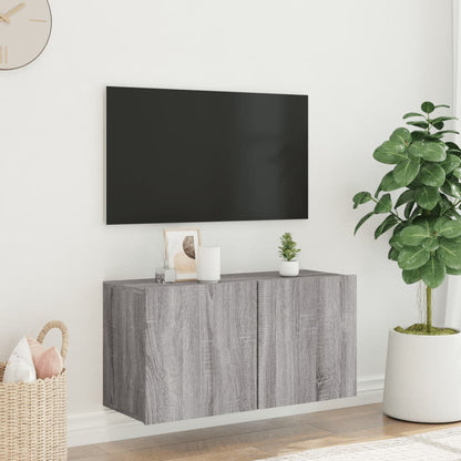 Tv Skříňka Nástěnná Šedá Sonoma 80 X 30 X 41 Cm