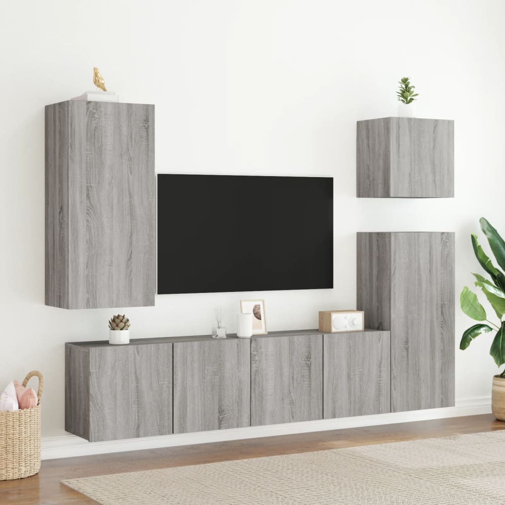 Tv Skříňka Nástěnná Šedá Sonoma 80 X 30 X 41 Cm