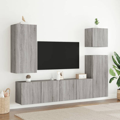 Tv Skříňky Nástěnné 2 Ks Šedé Sonoma 80 X 30 X 41 Cm