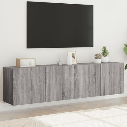 Tv Skříňky Nástěnné 2 Ks Šedé Sonoma 80 X 30 X 41 Cm