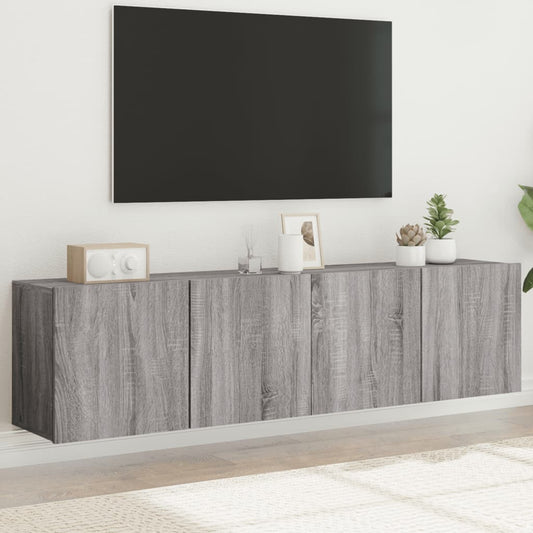 Tv Skříňky Nástěnné 2 Ks Šedé Sonoma 80 X 30 X 41 Cm